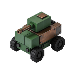 Ícone de Tanque Voxel - Tanque Militar 3D Isométrico para Jogos