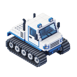 Icona 3D di carro armato militare isometrico voxel