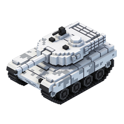 Voxel-Militärpanzer isometrisches 3D-Icon