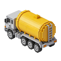 Voxel Tanker Truck Isometric Icon for Logistics