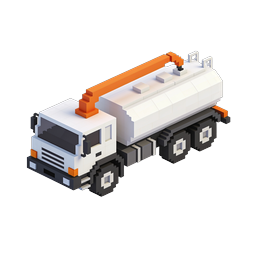 Voxel Tanker Truck Icon - Isometric 3D Block Art
