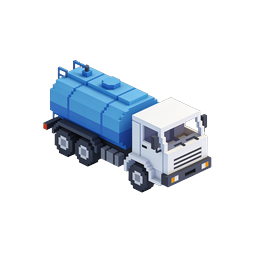 Icône 3D Isométrique de Camion Citerne Voxel
