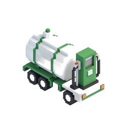 Isometric Voxel Tanker Truck Icon - 3D Block Style