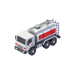 Voxel Tanker Truck Icon - Isometric Pixel Art Vehicle