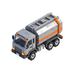 Isometric Voxel Tanker Truck Icon | 3D Pixel Art