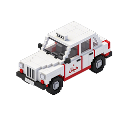 Voxel Taxi Cab Icon - 3D Isometric Transportation