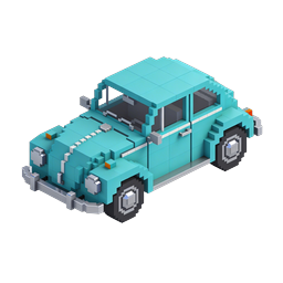 Ícone de Táxi Voxel - Design de Veículo 3D Pixel Art