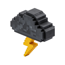 Voxel Thunderstorm Lightning Cloud 3D Icon