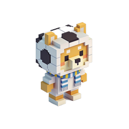 Cute Voxel Tiger Character 3D Isometric Icon