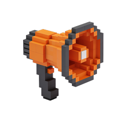 3D Voxel Tiger Head Icon - Blocky Big Cat Design