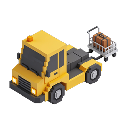 Voxel Tow Truck Icon - Isometric 3D Pixel Art