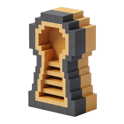 Voxel Tower 3D Block Structure Icon