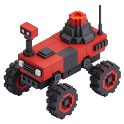 3D-иконка воксельного трактора для фермерских игр