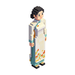 Voxel Traditional Asian Dress Character Icon