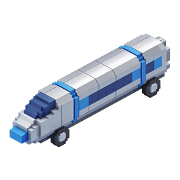 Voxel 列車 アイソメトリック 3D アイコン - 未来的な鉄道輸送