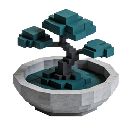 Voxel Tree 3D Icon | Blocky Geometric Nature Design