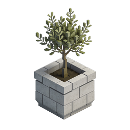 Isometric Voxel Tree in Concrete Planter Icon