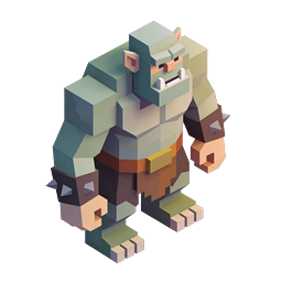 Voxel Troll Warrior 3D Game Character Icon
