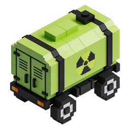 Green Voxel Truck 3D Isometric Delivery Icon