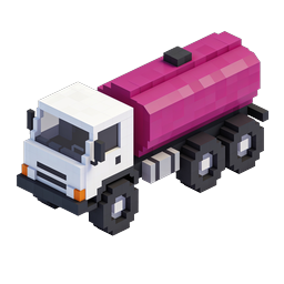 Pink Voxel Truck Icon - 3D Isometric Transportation Graphic