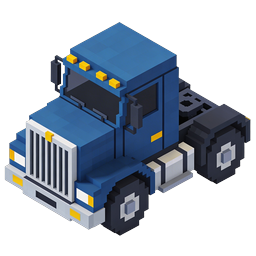 Isometric Voxel Truck Icon - 3D Block Style Transport