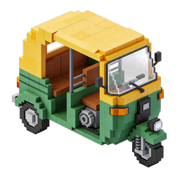 Isometric Voxel Truck Icon - 3D Block Style Transport