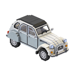 Voxel Vintage Truck 3D Pixel Art Icon | Isometric Style