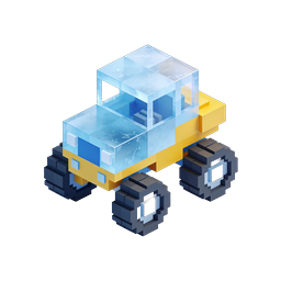 アイソメトリック Voxel トラックアイコン - 3D ピクセルアート車両
