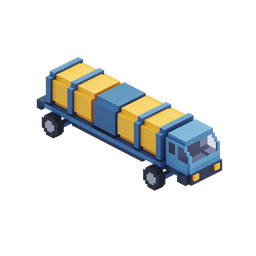 Isometric Voxel Truck Icon - 3D Pixel Art Vehicle