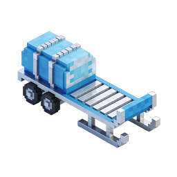 Biểu tượng xe tải 3D Voxel - Xe đầu kéo Pixel Art