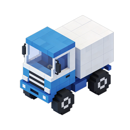 3D Voxel Truck Icon - Isometric Delivery Vehicle