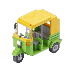 アイソメトリック・ボクセル・トラックアイコン - 3Dブロックスタイル車両