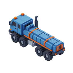 Voxel Truck 3D Icon - Isometric Pixel Art Vehicle