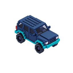 Voxel Truck Icon - Isometric 3D Pixel Art Vehicle