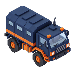 Voxel Truck Icon - Isometric 3D Pixel Art Vehicle