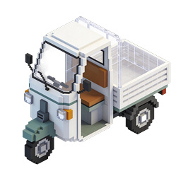 Isometric Voxel Truck Icon - Pixel Art Delivery Vehicle