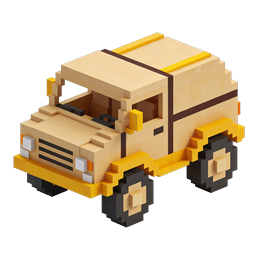 Voxel Truck Icon - 3D Pixel Art Delivery Vehicle