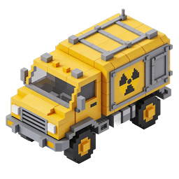 Isometric Voxel Delivery Truck Icon - 3D Pixel Art
