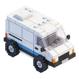 Isometric Voxel Truck Icon - 3D Pixel Art Delivery Vehicle