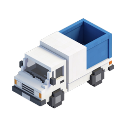 Isometric Voxel Truck Icon - 3D Blocky Delivery Vehicle