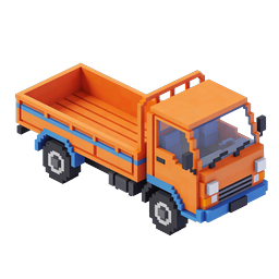 Voxel Pickup Truck 3D Isometric Icon