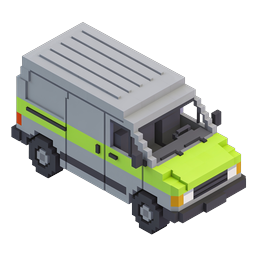 Icône de camion Voxel isométrique - Véhicule Pixel Art 3D