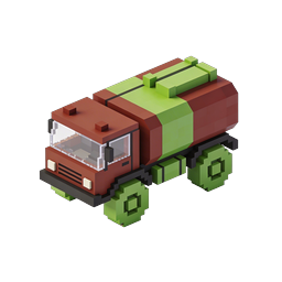 Voxel Truck Isometric 3D Icon for Transport Apps