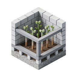 Voxel Urban Garden 3D-Icon - Isometrische nachhaltige Architektur