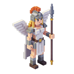 Voxel Valkyrie Warrior Icon - 3D Pixel Fantasy Character