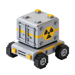 Ícone de van voxel – ilustração de veículo de blocos 3D