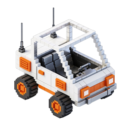 Icona 3D Van Voxel - Design di trasporto in Pixel Art