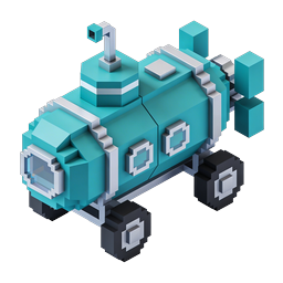 Isometric Voxel Van Icon - 3D Pixel Art Vehicle