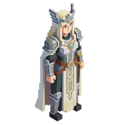 Voxel Viking Warrior Female Knight Icon | 3D Pixel Art