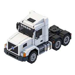 Volvo Semi Truck Voxel Art Icon | Pixel 3D Vehicle